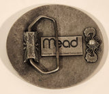 1983 Mead Corporation NSDA National Soft Drink Association 83 Houston 2 3/4" x 3 Metal Belt Buckle