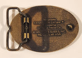1982 CAT Caterpillar L Series Tractors Bull Dozer Oval 2 1/8" x 3 Metal Belt Buckle