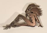 Mudflap Cowgirl Show Girl Nude in Boots and Hat 2 3/4" x 4 1/4" Metal Belt Buckle
