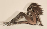 Mudflap Cowgirl Show Girl Nude in Boots and Hat 2 3/4" x 4 1/4" Metal Belt Buckle
