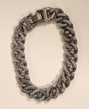 Silver Tone Rhinestone Encrusted Lion King Necklace and Bracelet Set