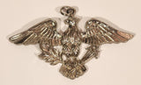 Patriotic American Eagle 2" x 3 1/2" Silver Tone Metal Necklace Pendant