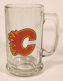 Libbey NHL Calgary Flames Ice Hockey Team Logo 5 1/2" Tall Glass Beer Mug Cup