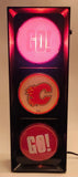 NHL Calgary Flames Ice Hockey Team Go Flames Go Light Up 6" x 16" Plastic Wall Traffic Light Sign