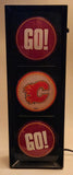 NHL Calgary Flames Ice Hockey Team Go Flames Go Light Up 6" x 16" Plastic Wall Traffic Light Sign