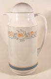 Crown Corning Thermique Apricot Grove Light Blue Pink Flower Pattern White 11" Thermal Water Pitcher Jug