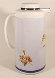 Blue Red Yellow Flower Pattern White 10 1/2" Thermal Water Pitcher Jug