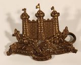 Vintage The King's Own Scottish Borderers Regiment Castle Shaped Metal Army Collar Badge