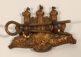 Vintage The King's Own Scottish Borderers Regiment Castle Shaped Metal Army Collar Badge