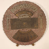 Vintage Brass Metal Perpetual Rotating Disc Calendar Made in India