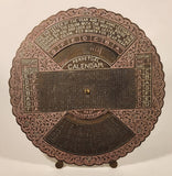 Vintage Brass Metal Perpetual Rotating Disc Calendar Made in India