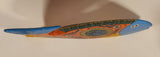 Vintage Mexican Folk Art Tropical Fish Blue Orange Gold Hand Painted 17" Carved Wood Sculpture