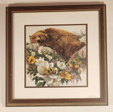 Vintage Bev Doolittle Bugged Bear Painting 14 1/4" x 14 1/4" Art Print