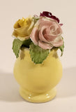 Vintage Stanley Bone China England Miniature Yellow Vase Porcelain Floral Flower Bouquet