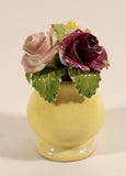 Vintage Stanley Bone China England Miniature Yellow Vase Porcelain Floral Flower Bouquet