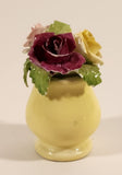 Vintage Stanley Bone China England Miniature Yellow Vase Porcelain Floral Flower Bouquet