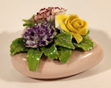Vintage Stanley Bone China England Miniature Pink Heart Porcelain Floral Flower Bouquet