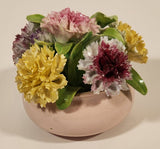 Vintage Staffordshire Bone China England Miniature Pink Vase Porcelain Floral Flower Bouquet