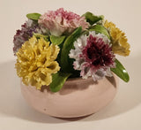 Vintage Staffordshire Bone China England Miniature Pink Vase Porcelain Floral Flower Bouquet