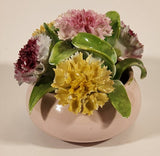 Vintage Staffordshire Bone China England Miniature Pink Vase Porcelain Floral Flower Bouquet