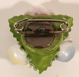 Vintage Crown Staffordshire Porcelain Floral Flower Bouquet Brooch Pin