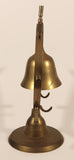 Vintage Captain's Ship Wheel Bell 9" floral Engraved Brass Metal Key Hanger