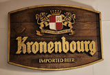 Vintage Kronenbourg Imported Beer Faux Carved Wood Style 16" x 22 3/4" Made in Belgium