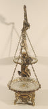 Vintage Bleikristall Ornate Cherub Themed 17 1/4" Tall Brass and 24% Leaded Crystal Glass Tray Scales of Justice Balance Scale