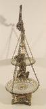 Vintage Bleikristall Ornate Cherub Themed 17 1/4" Tall Brass and 24% Leaded Crystal Glass Tray Scales of Justice Balance Scale