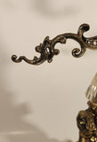 Vintage Bleikristall Ornate Cherub Themed 17 1/4" Tall Brass and 24% Leaded Crystal Glass Tray Scales of Justice Balance Scale