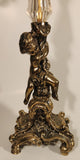 Vintage Bleikristall Ornate Cherub Themed 17 1/4" Tall Brass and 24% Leaded Crystal Glass Tray Scales of Justice Balance Scale