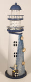 Rainbow Multicolored LED Light Up Lighthouse with Fishing Nets Hanging 11" Metal Ornament Lamp