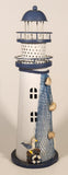Rainbow Multicolored LED Light Up Lighthouse with Fishing Nets Hanging 11" Metal Ornament Lamp