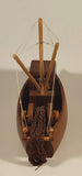 Rare Fishing Trawler with Roll Out Net 10" Teak Wooden Boat Model