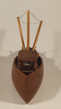 Rare Fishing Trawler with Roll Out Net 10" Teak Wooden Boat Model
