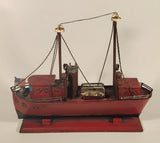 American Flagged Steamship Freighter Tugboat 12 1/2" Tin Metal Boat Model