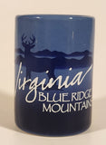 Virginia Blue Ridge Mountains Buck Deer Two Tone Blue 2 1/2" Ceramic Shot Glass
