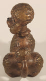Vintage 1970s Atlantic Mold No. 470 Brown Laying Poodle 11" Ceramic Coin Bank Made in U.S.A.