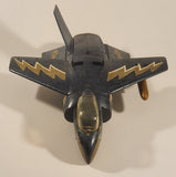 Rare Vintage 1981 Mego Eagle Force V.T.O.L. VTOL Fighter Jet 11 1/2" Long Blue Plastic Air Plane with 1 Missile