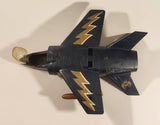Rare Vintage 1981 Mego Eagle Force V.T.O.L. VTOL Fighter Jet 11 1/2" Long Blue Plastic Air Plane with 1 Missile