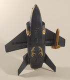 Rare Vintage 1981 Mego Eagle Force V.T.O.L. VTOL Fighter Jet 11 1/2" Long Blue Plastic Air Plane with 1 Missile