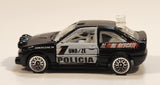 2000 Hot Wheels World Racers 2 Ford Escort Rally #1 Police Cops Policia Black with White Doors Die Cast Toy Car Vehicle