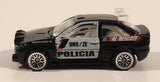 2000 Hot Wheels World Racers 2 Ford Escort Rally #1 Police Cops Policia Black with White Doors Die Cast Toy Car Vehicle