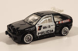 2000 Hot Wheels World Racers 2 Ford Escort Rally #1 Police Cops Policia Black with White Doors Die Cast Toy Car Vehicle