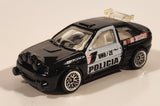 2000 Hot Wheels World Racers 2 Ford Escort Rally #1 Police Cops Policia Black with White Doors Die Cast Toy Car Vehicle