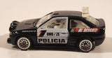 2000 Hot Wheels World Racers 2 Ford Escort Rally #1 Police Cops Policia Black with White Doors Die Cast Toy Car Vehicle