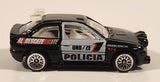2000 Hot Wheels World Racers 2 Ford Escort Rally #1 Police Cops Policia Black with White Doors Die Cast Toy Car Vehicle