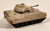 2002 Matchbox Bradley M2 Fighting Vehicle Tank Light Beige Brown Die Cast Toy Car Vehicle