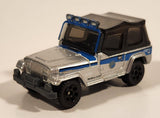 2018 Matchbox Jurassic World Jeep Wrangler Silver Die Cast Toy Car Vehicle