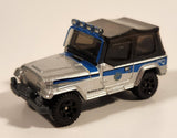 2018 Matchbox Jurassic World Jeep Wrangler Silver Die Cast Toy Car Vehicle